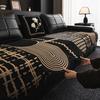 New Four-Season Universal High-End Special-Shaped Sofa Seat Cushion Cover Cloth Straight Row Leather Sofa Cushion One Piece Non-Slip