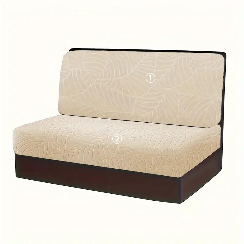 

2 шт./компл. Чехлы на подушки для обеденной зоны RV с жаккардовым узором «Листья», Эластичный чехол на диван без подлокотников, Стрейч-чехол на сиденье скамьи для автодома, кемпера, автомобиля 1 Set