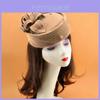 Fashion Solid Color Top Hat With Flower Decoration And Mesh Design For Women