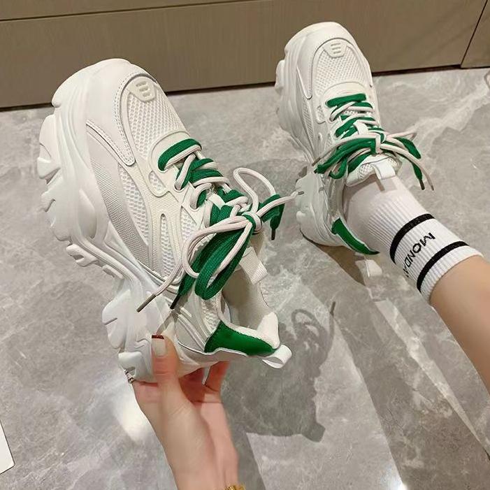 Damen Ballerinas Sportschuhe Schnürschuhe Vulkanisierte Schuhe Damen Neue Designs Weiß Dicke Sohle Plateau Lässige Sneaker