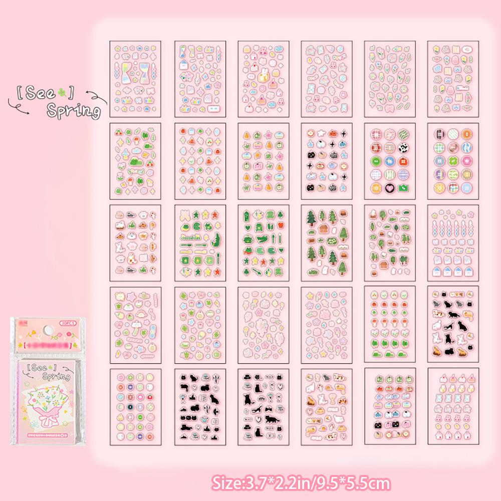 

30 sheets Starlight Mini Sticker Book, Cute Doudouben Student Handbag Stickers, Nail DIY Decorative Stickers