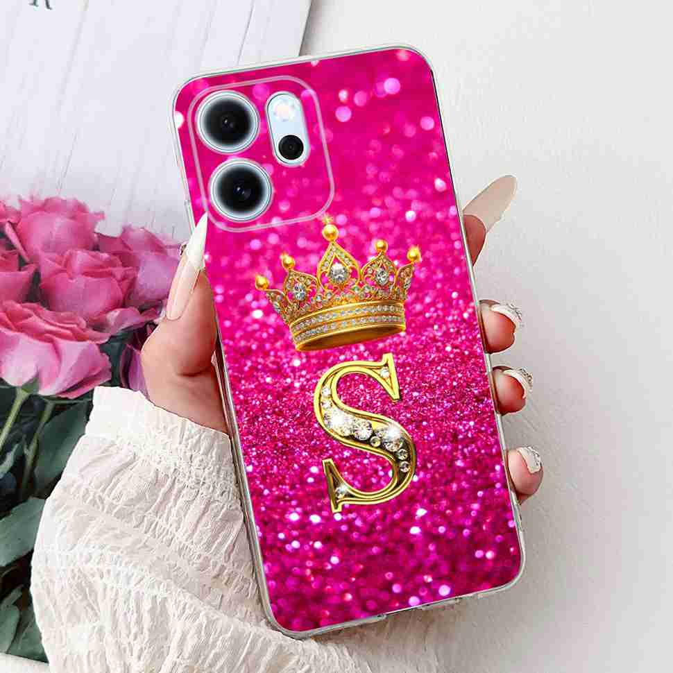 For Oppo Reno14 F 5G  6.57" Case New Design Letter Flower TPU Soft Silicone Cover For Oppo Reno 14F CPH2743 Phone Shell Capa