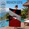 Soccer Ball Afc Crest Printed Microfiber Beach Towel, Soft And Absorbent, Quick-Dry, Ideal for Summer Travel, Beach Essential, Swimming Pool