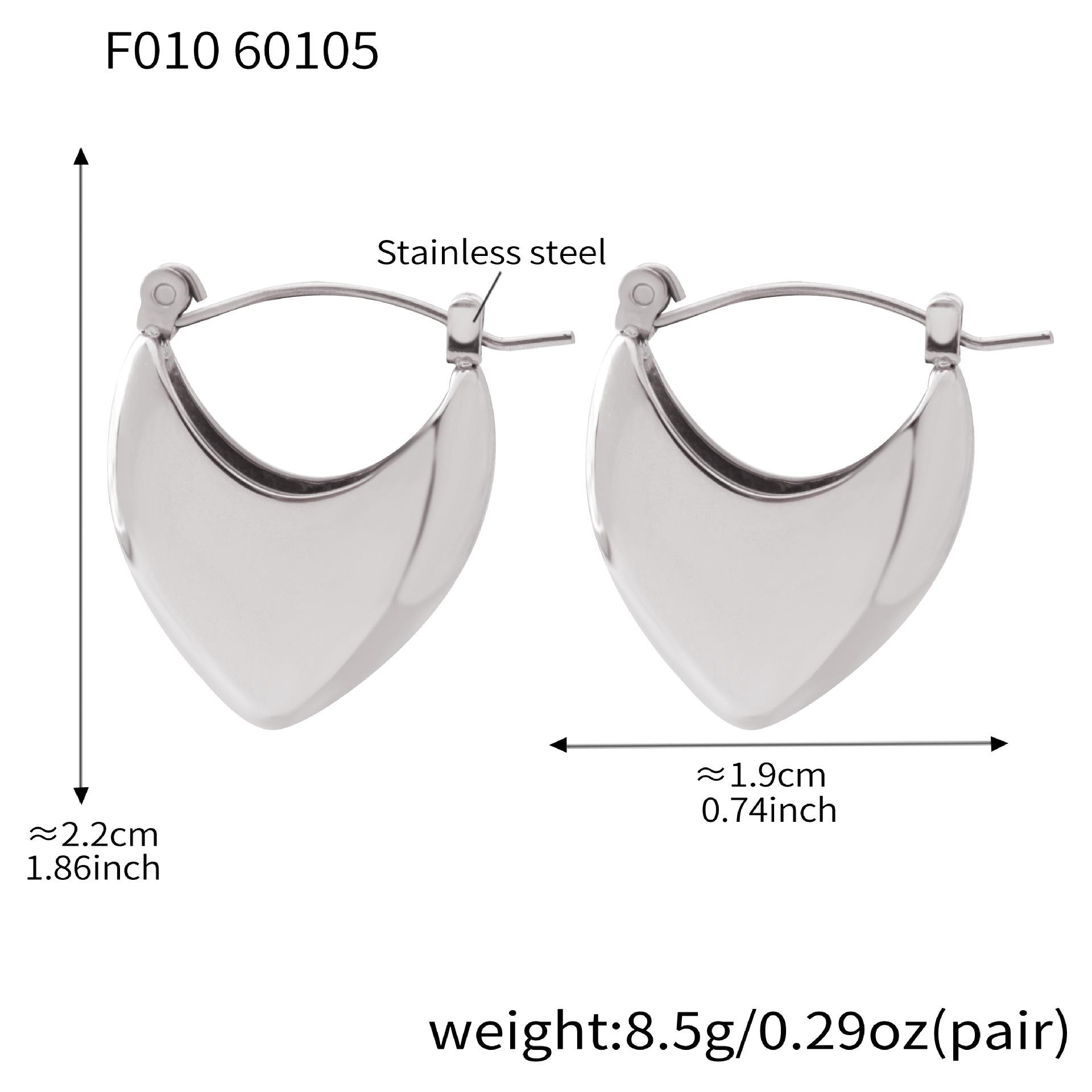 Glossy Stainless Steel Heart Dangle Earrings - Simple, Fashionable, Exquisite Women s Ear Studs