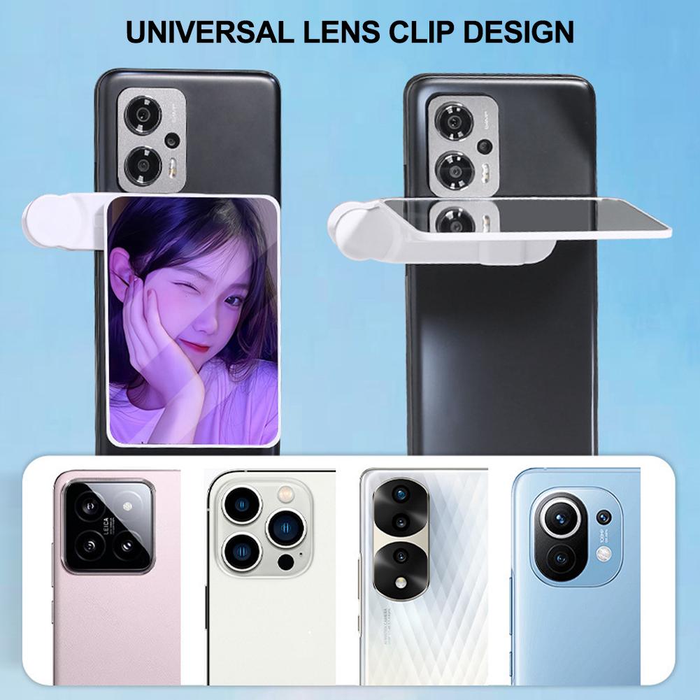 Universal Phone Reflection Photography Tool Travel Camera Mirror Attachment Outdoor Selfie Clip