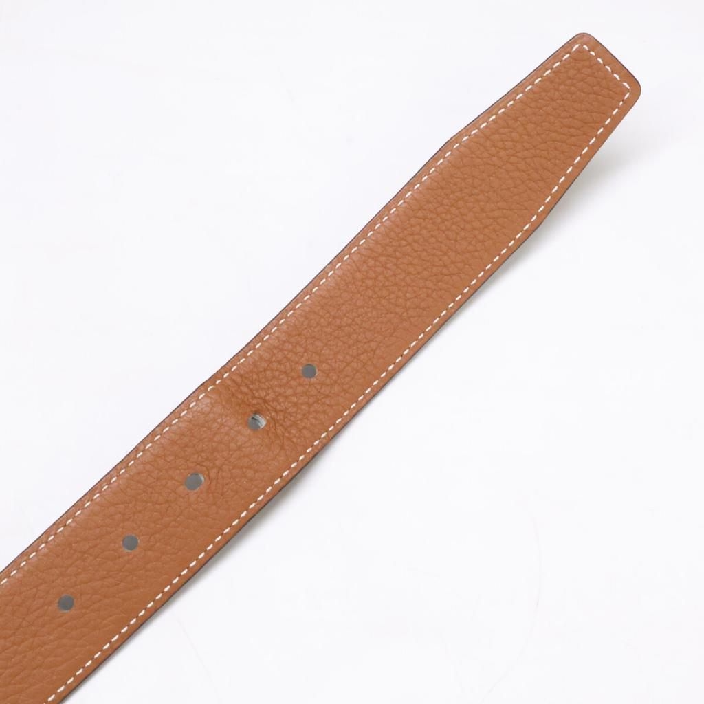 HERMES Cape Cod 32 SVHardware A-stamp Box Calf/Veau Togo Reversible belt 95 Noir / GoldUsed