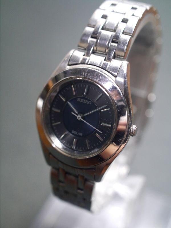 SEIKO Solar Watch with Made In Working Condition 3-Hand Strap, V181-0A20, Women's, Japan, (ae134)