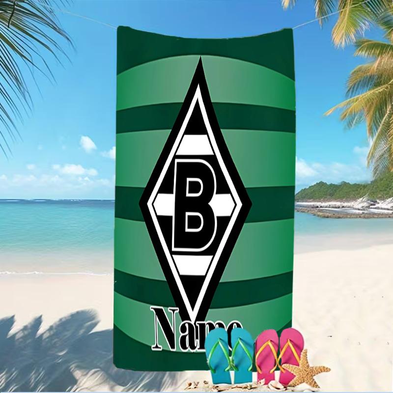Personalisierbare Strandtücher mit Designs im Thema Borussia Mönchengladbach. Geeignet für den Strand, Yoga, Sport;ideal als Strandzubehör