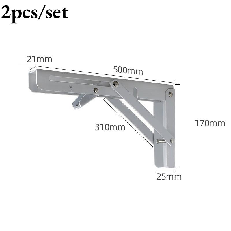 

2pcs/set Stainless Steel 6-20 Inch Folding Shelf Bracket Triangle Shelf Heavy Support Adjustable Wall Mounted Bracket Hardware