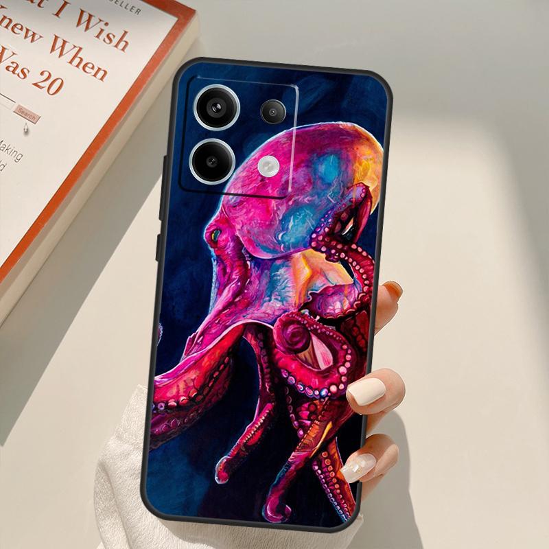 Octopus Ocean Aesthetic Funda For Xiaomi Redmi Note 14 13 10 11 12 Pro 11S 12S Case For Redmi 15 14C 12C 10C 13C 15C