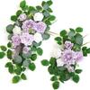 2Pcs Artificial Rose Flowers Green Plant Decoration, For Outdoor Patio Garden Wedding Reception Background Decoration, Flower Decoration Wall Home