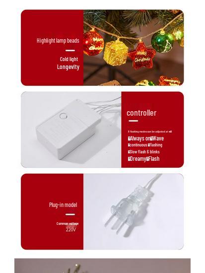 LED Christmas Tree Fairy Lights - Flashing Star String for Festive Decoration and Birthday Scenes