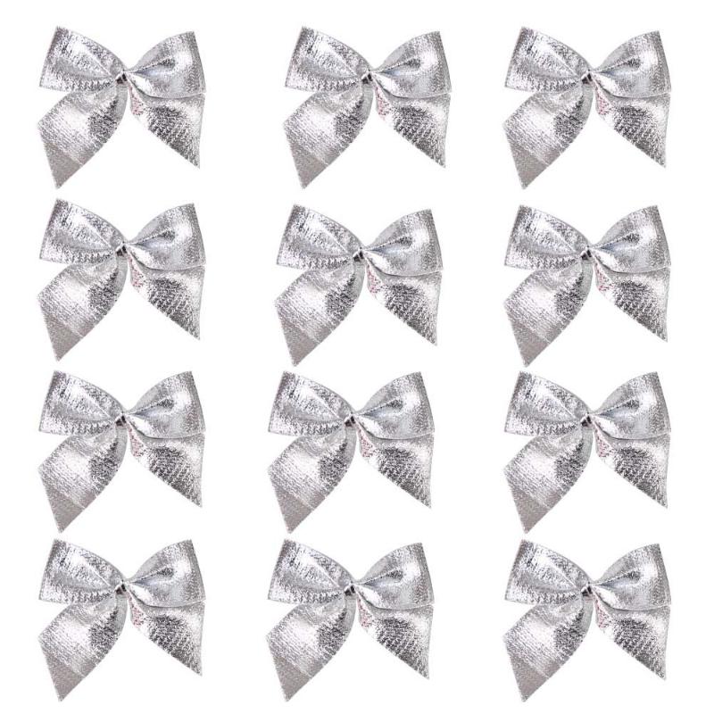 12 szt. Walentynkowych czerwonych kokard do wieńca Rustykalne kokardy na zimę Czerwona kokarda świąteczna Złocone kokardy na choinkę do dekoracji ślubnej