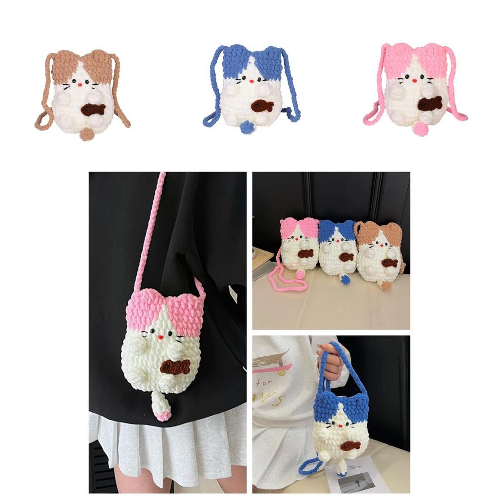 Sweet Girl Wool Weaving Phone Purse With Lightweight Breathability For School And Outings