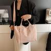 Solid Color Handbag Women's Large Capacity Lightweight Tote Bag Commuter Shoulder Crossbody Bag