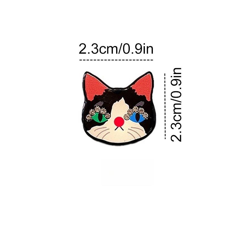 1Pc Corsage Exquisite Sweater Pin Petite Acrylic Cartoon Colorful Cat Brooch Diamond inlaid