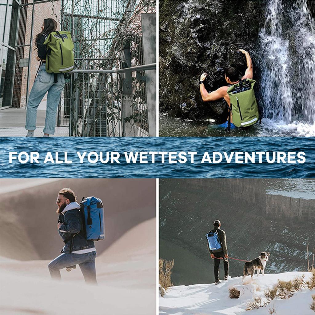 Waterproof Backpack Heavy Duty Roll-Top Dry Bag for Kayaking Rafting Boating