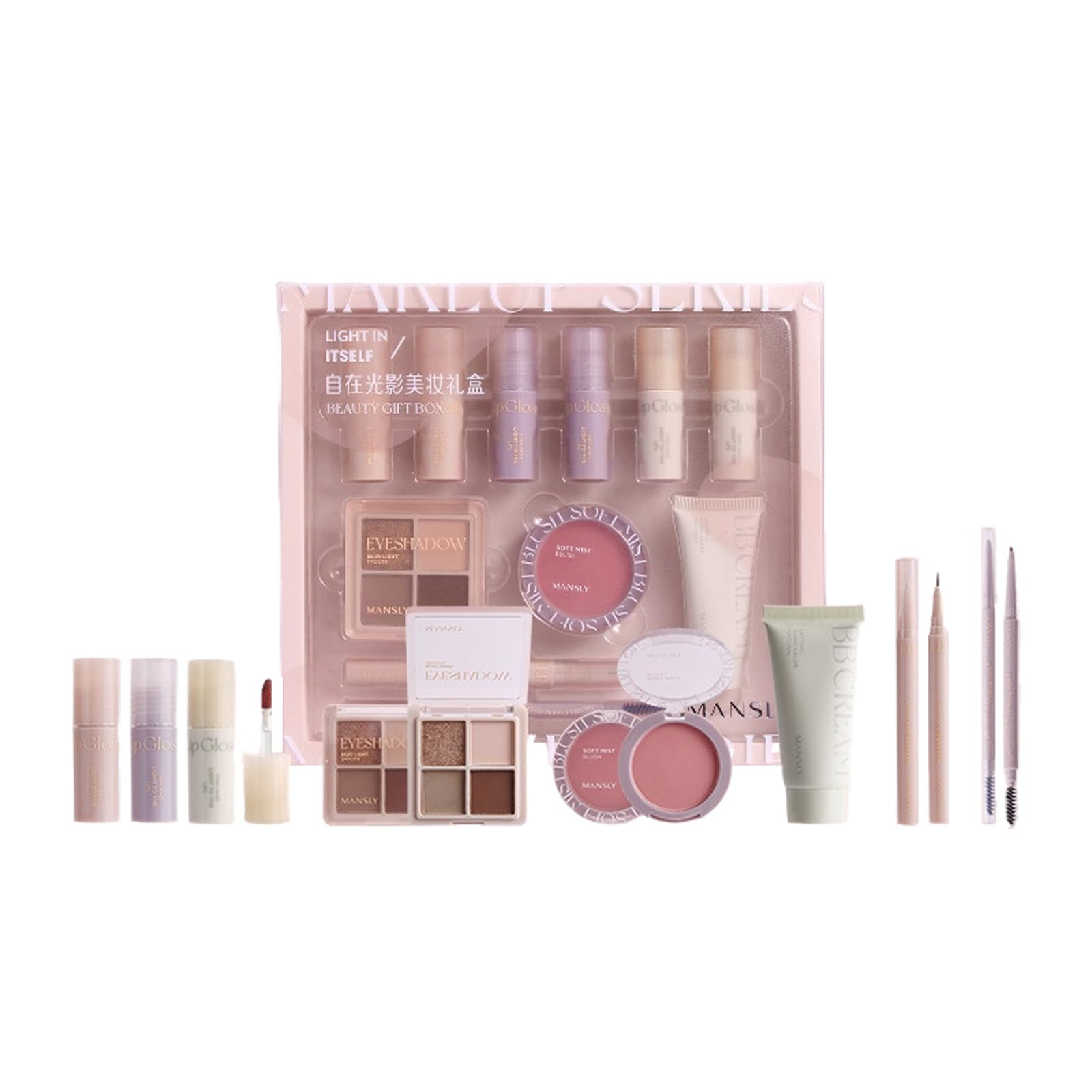 

YAYAMIYA Makeup Set, an exquisite and cute 11-piece cosmetic set including lipstick and a makeup palette. Long-lasting, perfect for beginners.