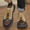 Foreign Trade Large Size Men's Autumn Cowhide Retro Handmade Leather Shoes Comfortable Business Leather Shoes Color Matching Casual Shoes Men