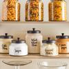 Talented Kitchen Labels for Food Containers - 135 Count, Preprinted Black Cursive on Clear Backing, Water-Resistant - Pantry & Kitchen Storage Labels