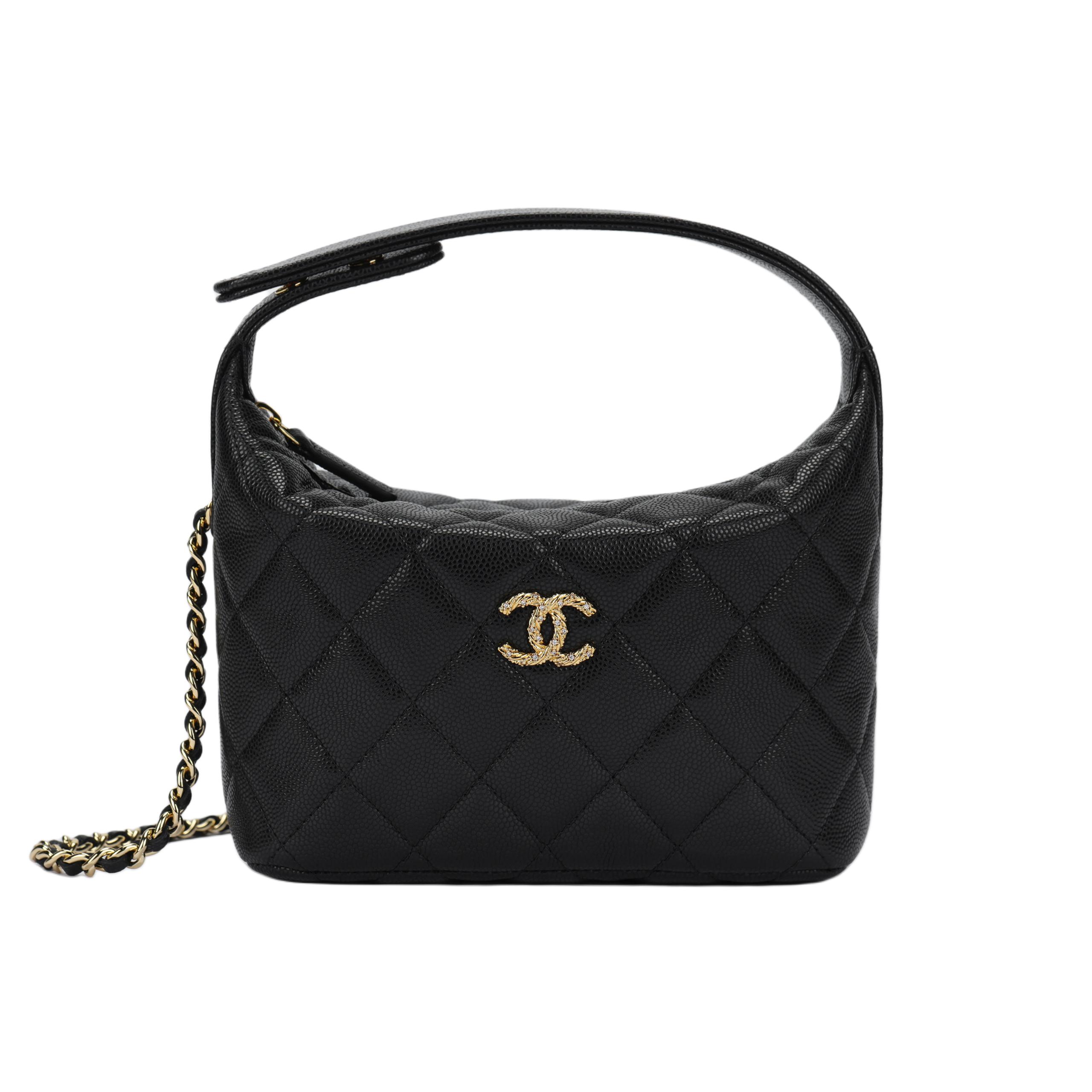 

Chanel 26p Gold Double C Logo Diamond Pattern Leather Chain Shiny Grain Calfskin Handbag Women S Black Gift Set(Basic Set+Box+Shopping Bag) чорний