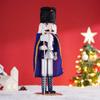 38CM Christmas Nutcracker Cape Soldier Wood European Craft Decorative Soldier Figure NEW YEAR Decorative Statue Gift