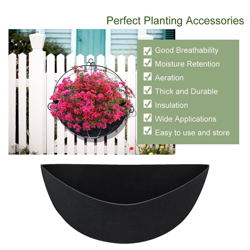 3pcs Planter Basket Liners Half Round Fabric Felt Flower Pots Liner Plant Garden Decoration Replacement Liners For Outdoor Decor