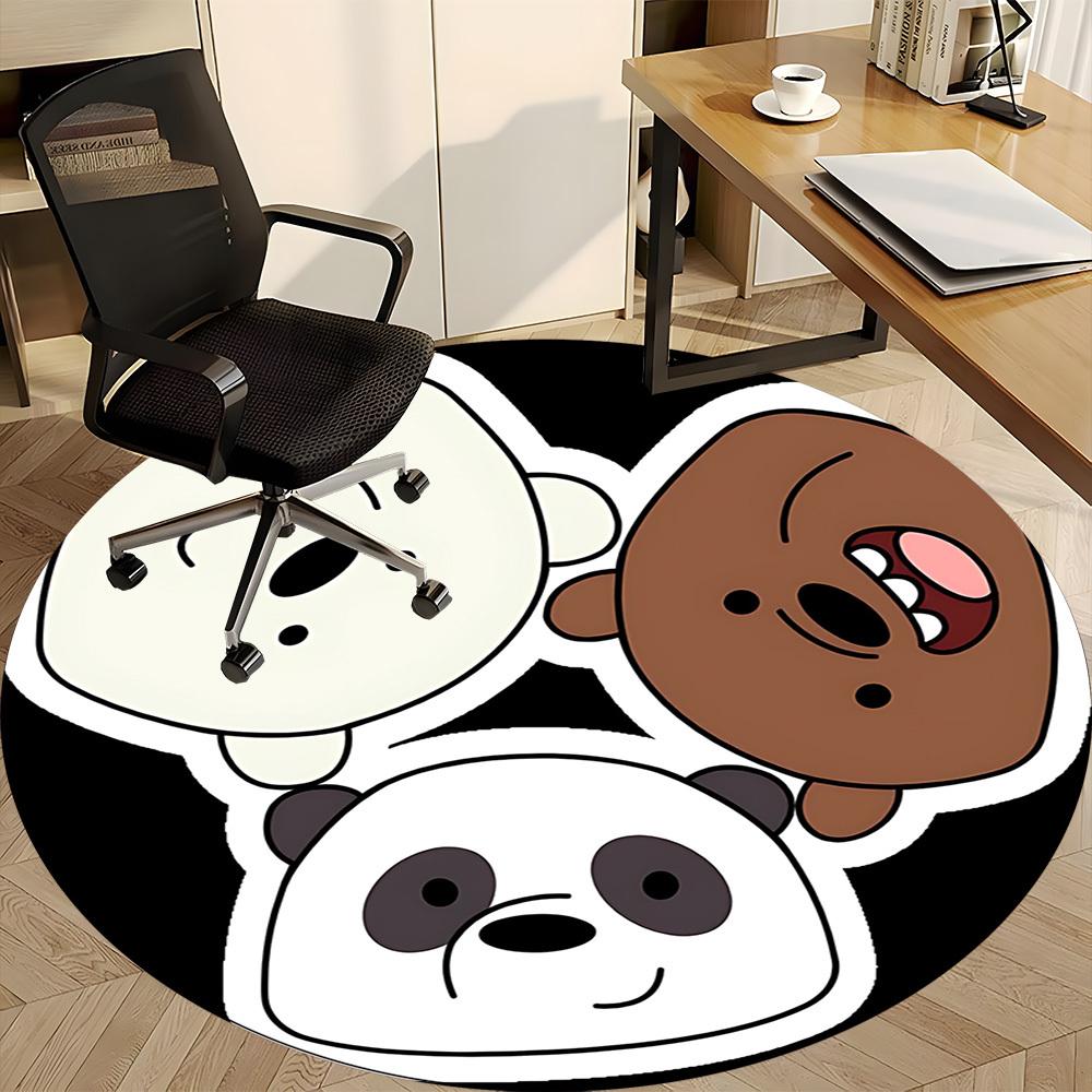 1 Stück We Bare Bears Büro Runder Teppich, Unter Bürostühlen Schlafzimmer Wohnzimmer Heimdekoration, Raumdeko, In Verschiedenen Größen Erhältlich