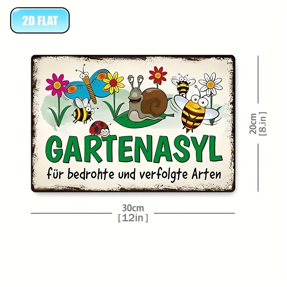 Vintage Garten Metall Wanddekoration  Garten der Bedrohten und Verfolgten Arten mit leuchtenden Motiven von Schnecken 20x30cm（7.8x11.8inch）