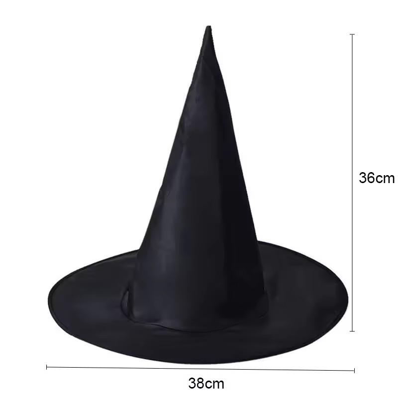 Classic Black Witch Hat Unisex Adult & Kids Wizard Hat for Halloween Cosplay Costume & Masquerade Party Carnival Decoration