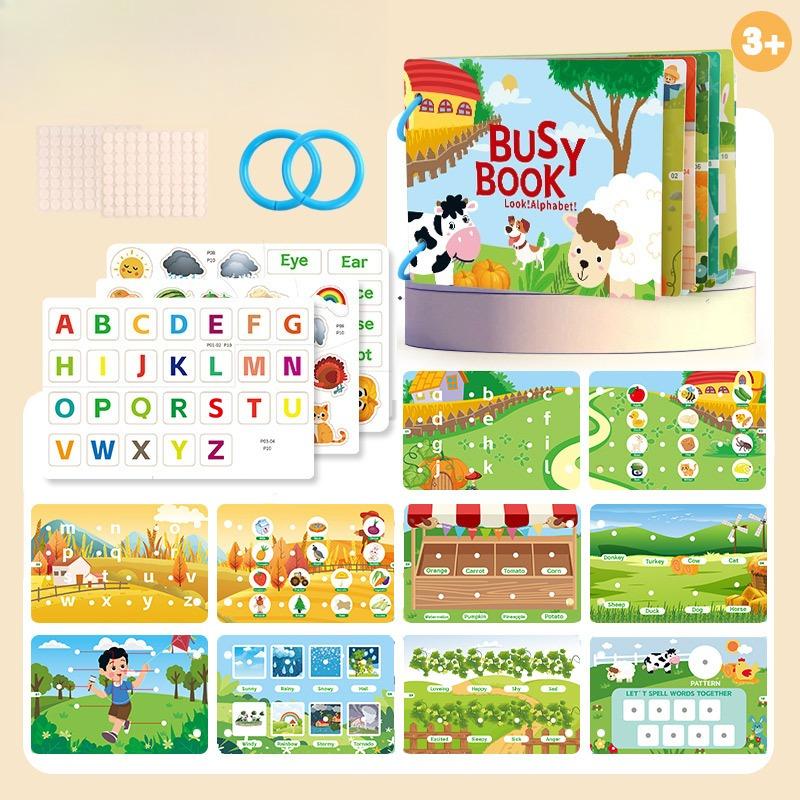 Interactive Educational Learning Stickers |Suitable for Children Aged 3-6 |Early Alphabet and Vocabulary with Animal Illustrations and Letter Learning