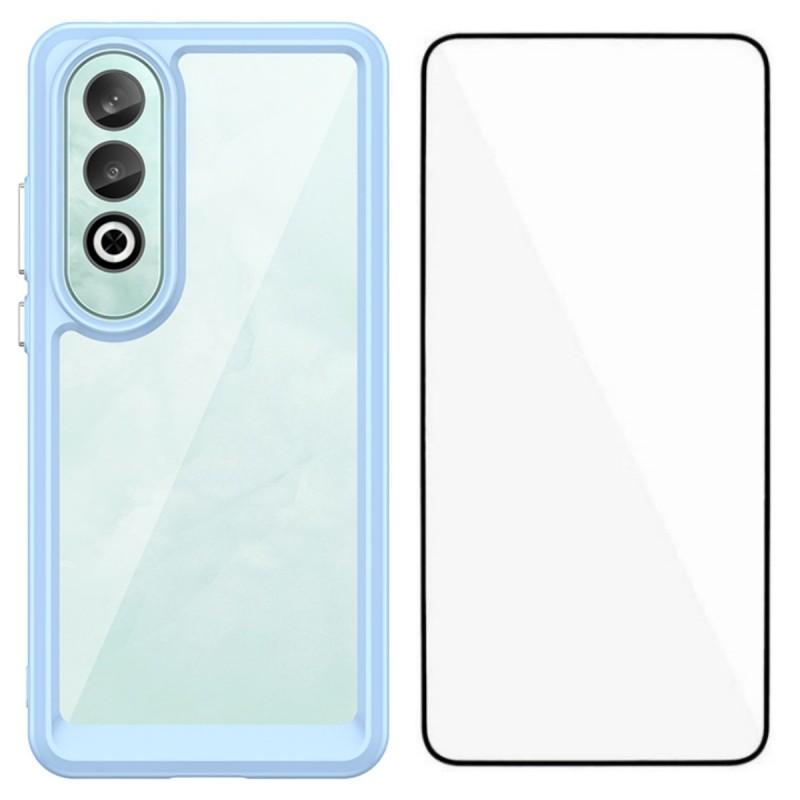 For OnePlus Nord CE4 5G Phone Case WANLONFENG XC Series TPU Acrylic Cover with Tempered Glass (Big Lens Hole)