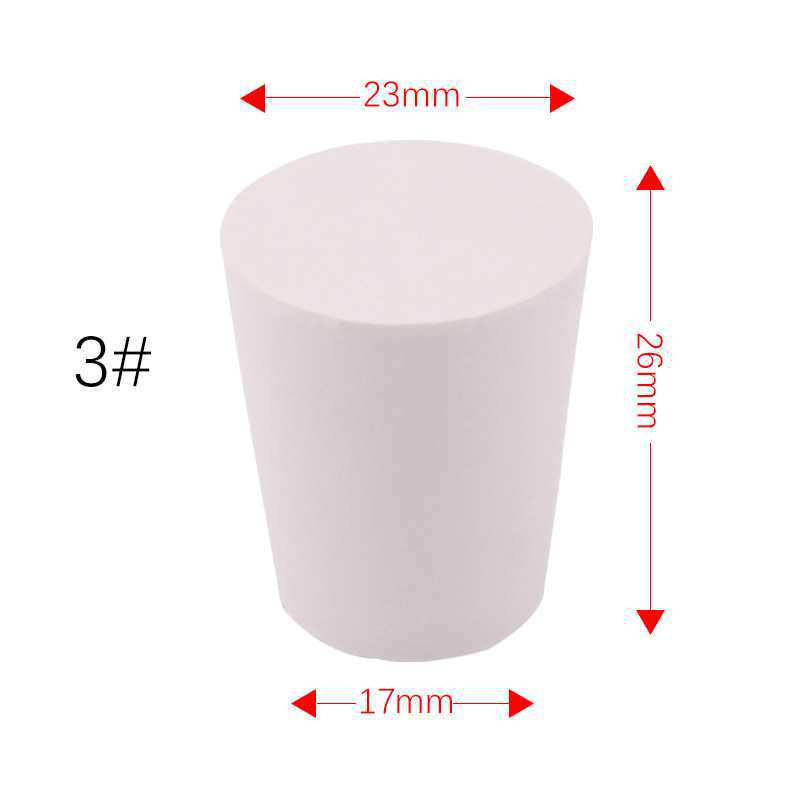 Round Silicone Stopper for Test Tubes and Erlenmeyer Flasks - Piercable and Dense