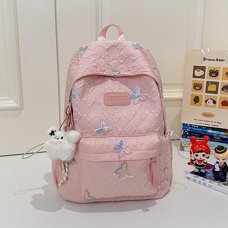School Bag Ins Wind Girls School Bag High Value Butterfly Early Height Women Lightweight Burden Reduction Backpack