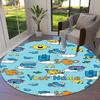 Mr. Men Little Miss Custom Name Round Area Rug,Carpet Rug for Living Room Bedroom Sofa Playroom Decor,Non-slip Floor Mat