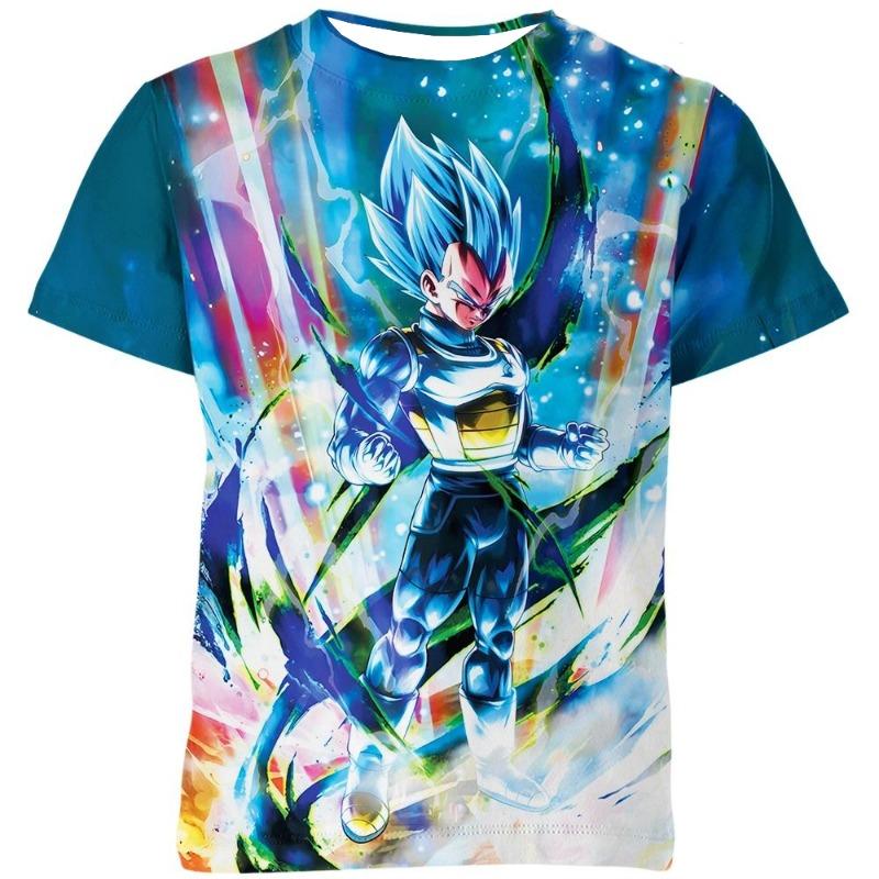 

2026 Men s/Women s New Goku Super Saiyan Blue T-Shirt Dragon Ball Super Blue Energy Print Anime Fan S
