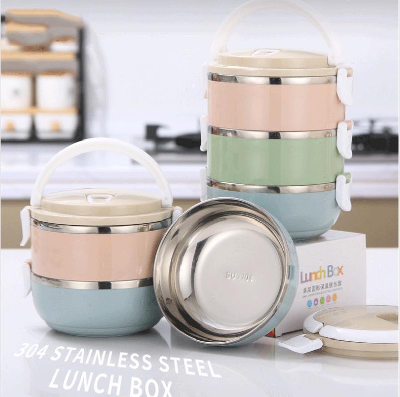 Portable Stainless Steel Insulated Lunch Box: 2-Layer/3-Layer Bento Container