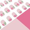 24 Stück Quadratische Falschnägel Aufdrücknägel Künstliche Nägel Falsche Nägel Aufklebenägel mit Blumendesigns Französische Nagelspitzen