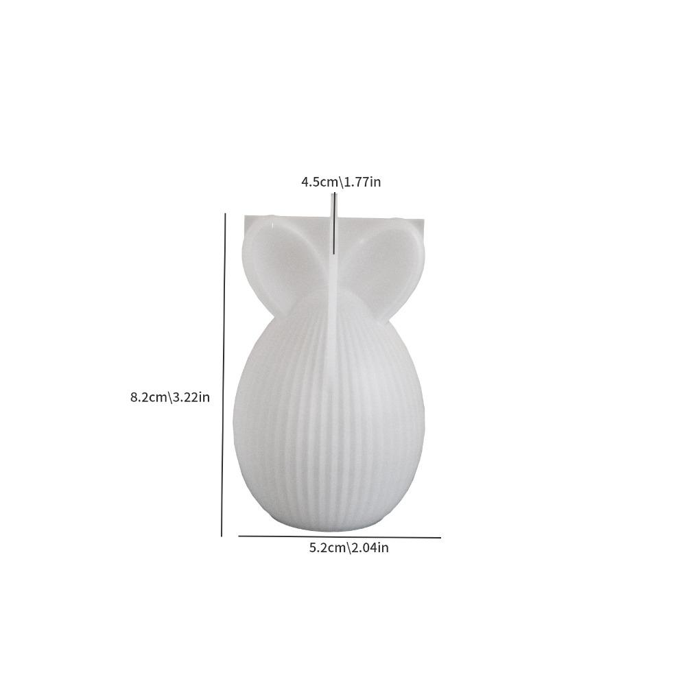 Gestreiftes Muster Hase Duftkerzenform Oster-Serie 3D Hasenformen Handwerk DIY