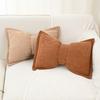 BUYNOW 1PC Corduroy Bow Pressed Edge Pillowcase French Luxury High-end Princess Style Sofa Cushion Cover Home Bedroom Decor
