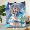 G-Gawr Gura Anime Throw Soft Flannel Throw Blanket, Lightweight Breathable Summer Nap Blanket For Sofa Home Travel Cozy Decor