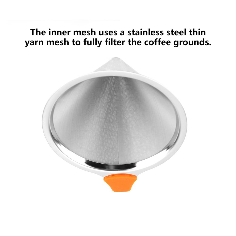 American Stainless Steel Coffee Filter Tea Coffee Dripper Coffee Mesh Strainer Funnel
