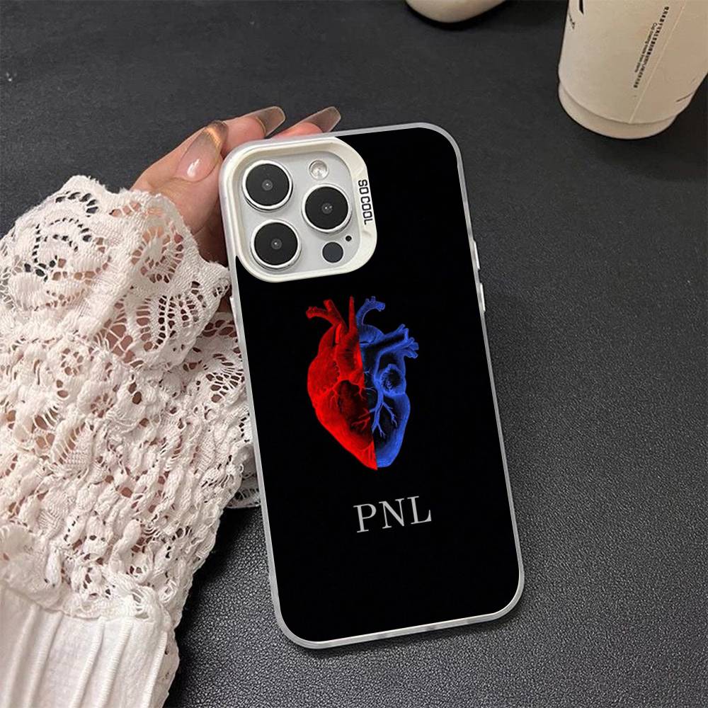 Hip Hop PNL QLF Rapper Fashion Frosted Phone Case For iPhone 17 16 15 14 Plus 13 12 11 Pro Max X Xs XR Silver Hard Cover