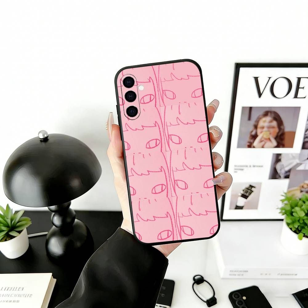 Art of Japan Y-Yoshitomo Nara Phone Case For Samsung Galaxy A73,A72,A71,A70,A53,A52,A51,Soft Silicone Black Cover