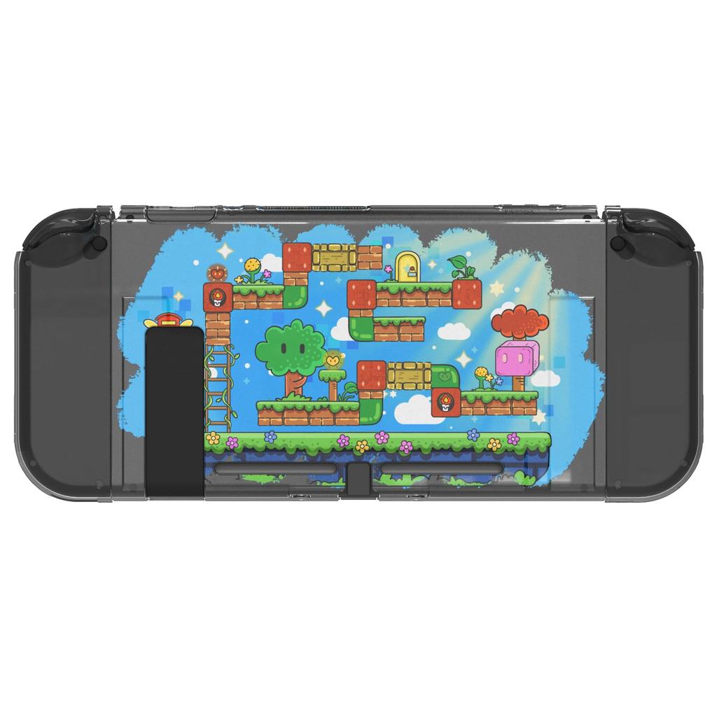 Husă protectoare Compatibilă cu PlayVital Husă subțire din TPU moale pentru Switch cu model colorat cu butoane ABXY, Carcasă protectoare Switch, Capace,