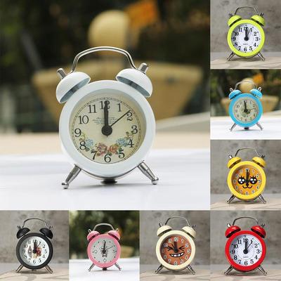 Classic Double Bell Mini Ξυπνητήρι Quartz Movement κομοδίνο Αναλογικό Νυχτερινό Ρολόι