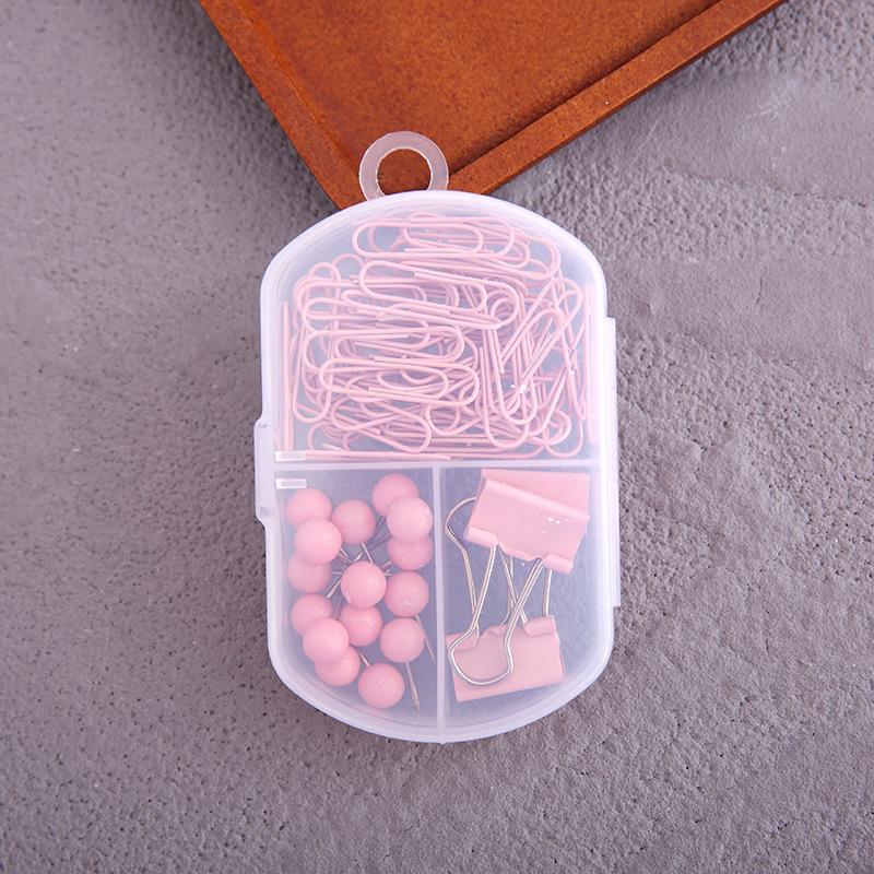 Colorful 3-in-1 Stationery Set - Cute Paper Clips, Binder Clips & Thumb Tacks Combo for Office School Supplies