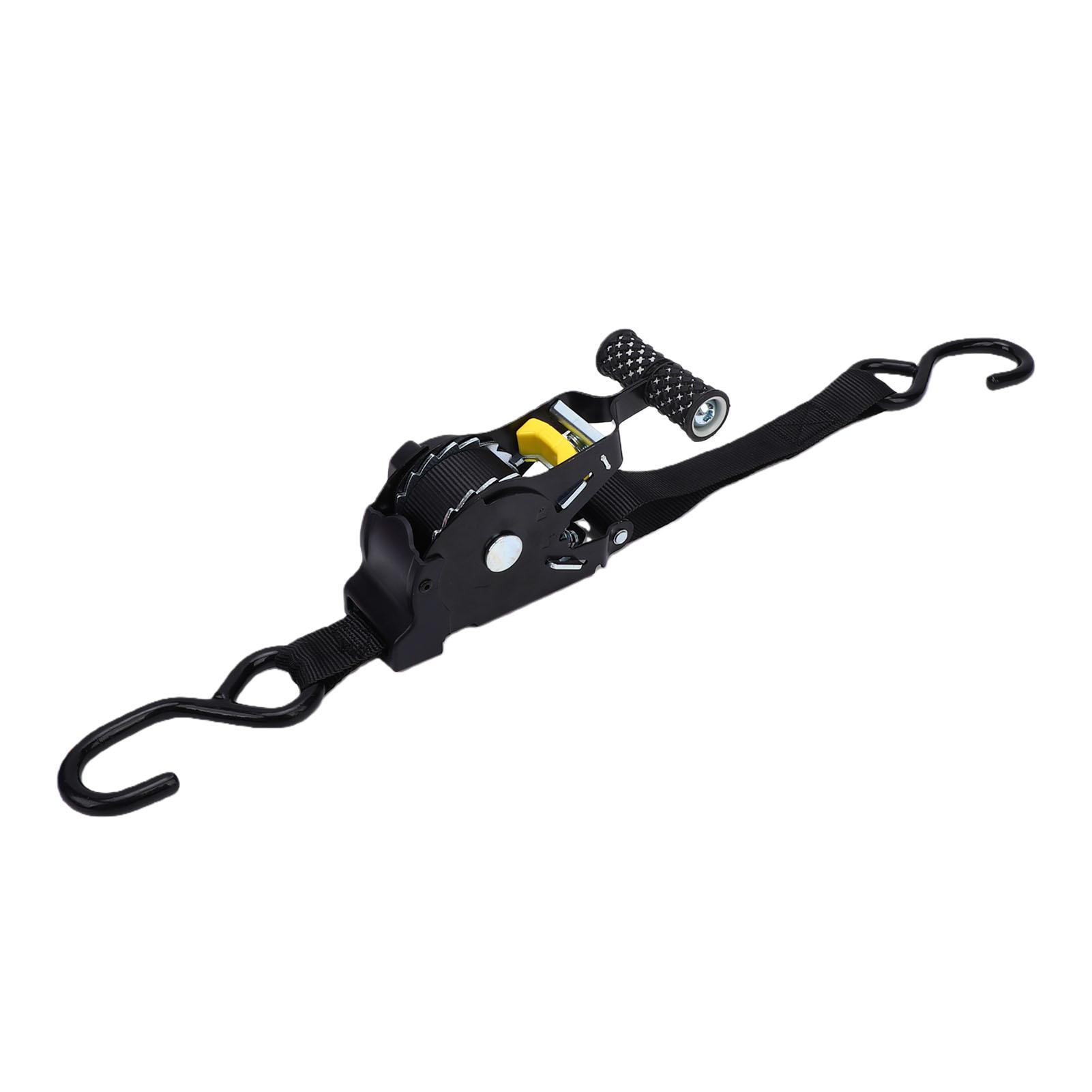 

Retractable Ratchet Strap with Padded Handle 1 Inch 10 Feet Auto Retraction Tie Down Strap for Cargo Transport 1500lb