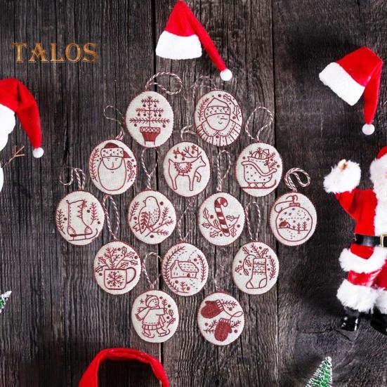 Kit Broderie Débutant Cœur De Noël - Set Complet Avec Tissu Imprimé, Fil Et Aiguille, Décoration Murale Créative - 5