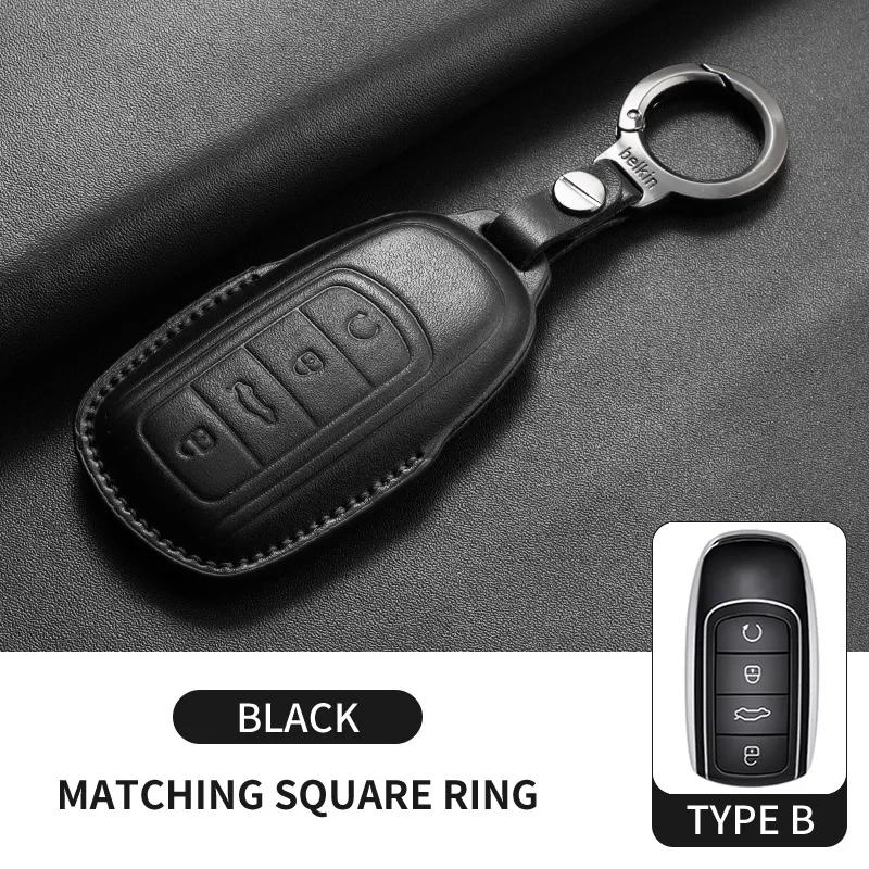 Leather Cars Key Case Cover Shell For Chery Omoda 5 Tiggo 8 Pro 9 Arrizo 5plus Tiggo 3 5X Plus Jaecoo J7 8 Exeed TXL Accessories